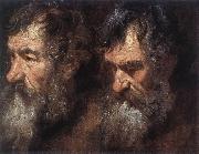 DYCK, Sir Anthony Van Studies of a Man s Head oil on canvas